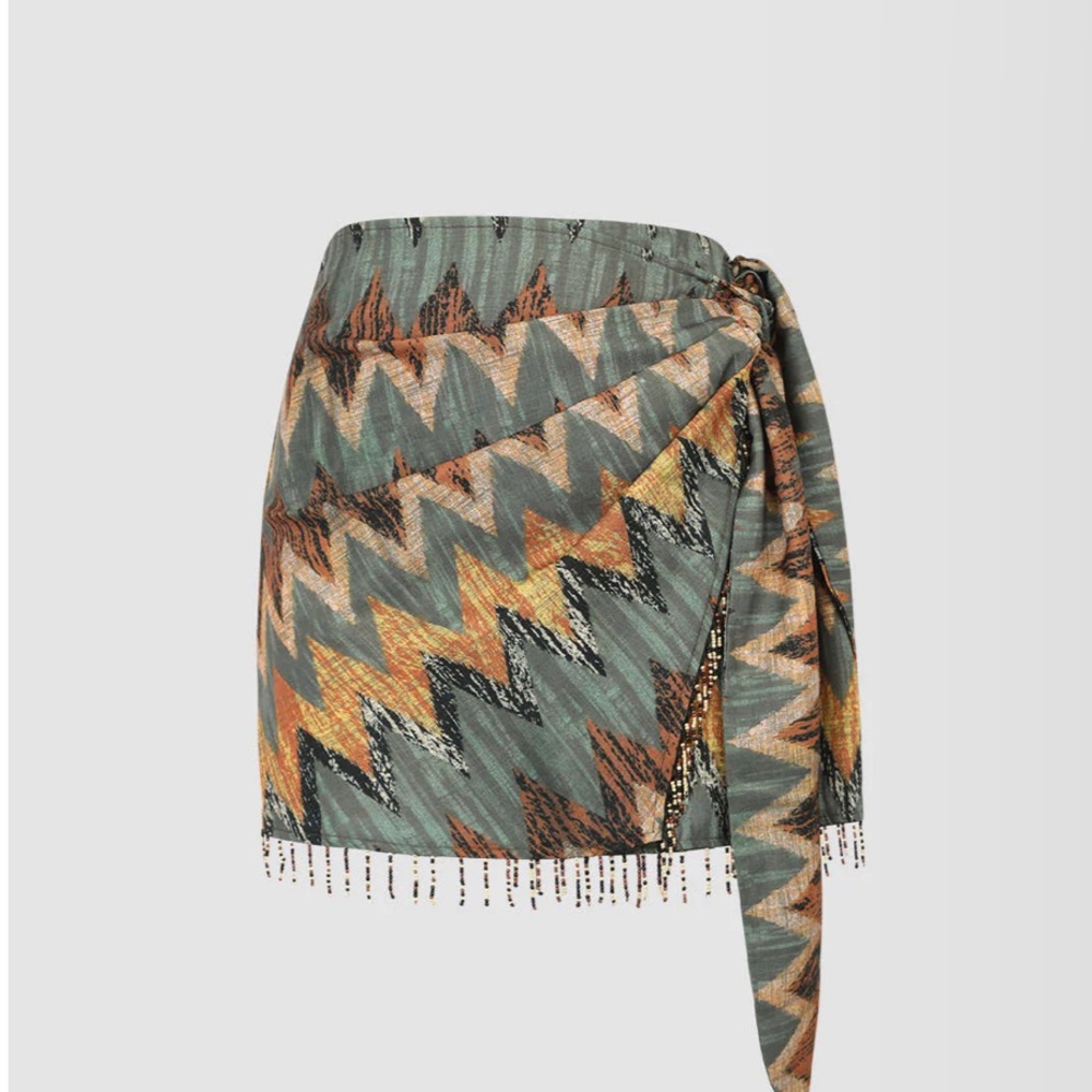 Printed Knot Mini Skirt